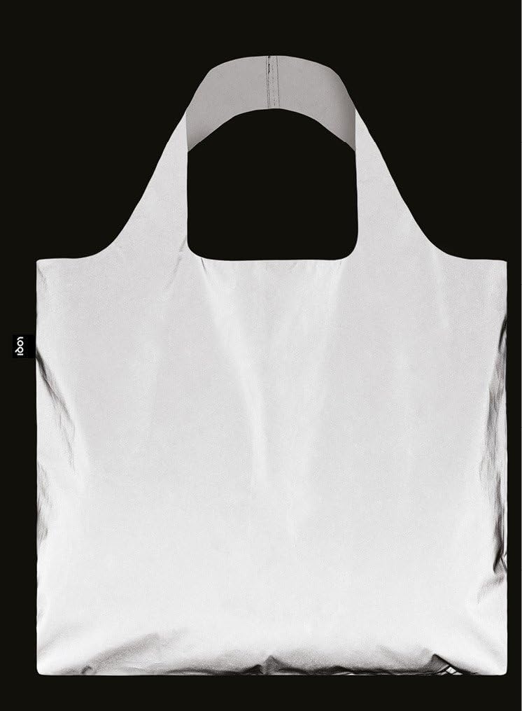 LOQI Artist Canvas & Beach Tote Bag, 50 cm, 20 L, Reflective Silver