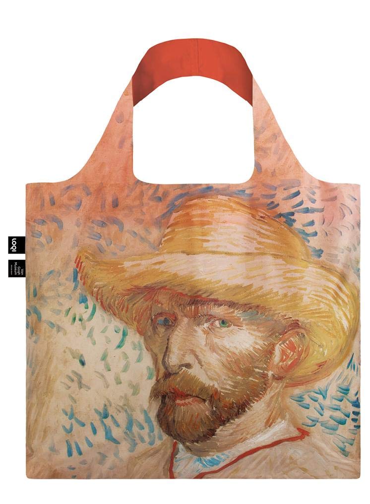 LOQI VAN GOGH Self Portrait with Straw Hat Bag Travel Tote, 50 cm, 15 liters, Pink (Self Hat