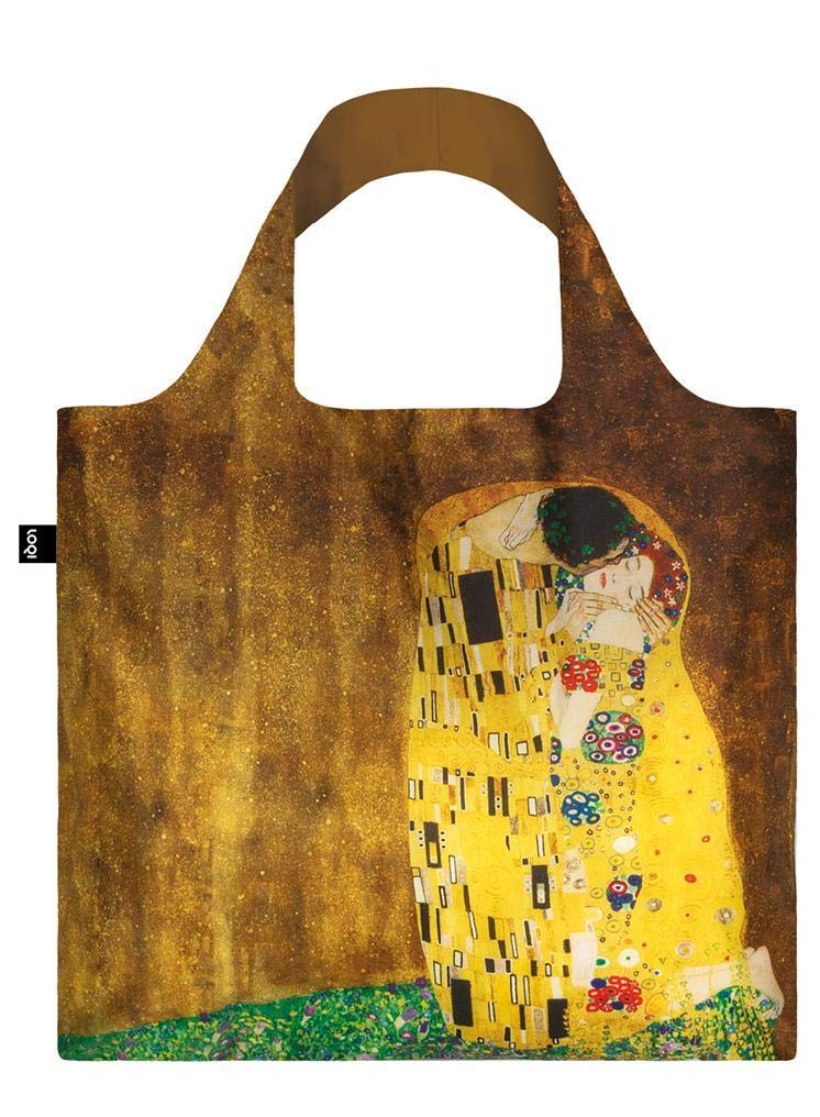 LOQI(ローキー) GUSTAV KLIMT The Kiss Recycled Bag, Yellow, Contemporary, Yellow, Contemporary