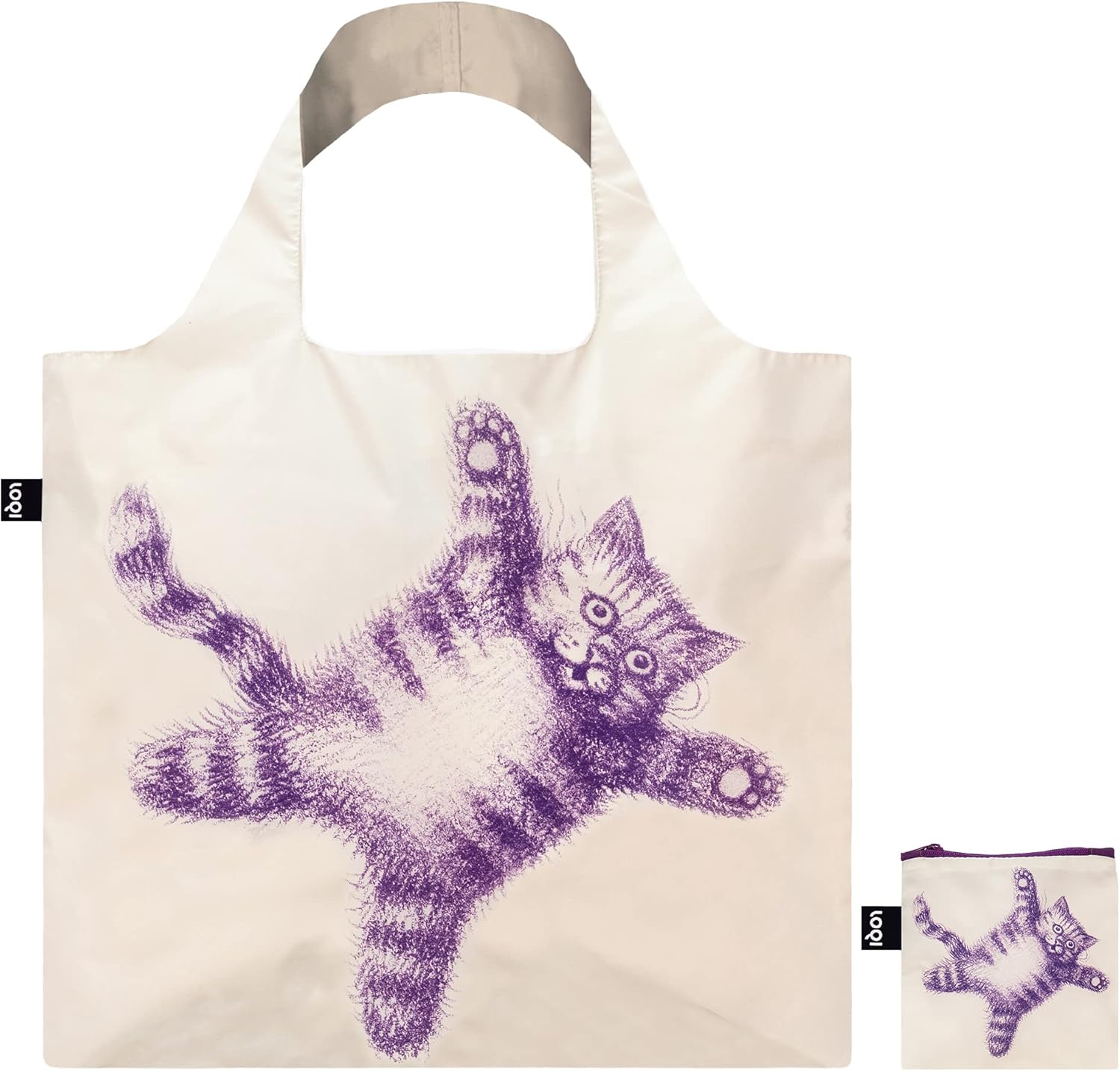 Loqi Armando Veve Flying Purr-Ple Cat Recycled Bag