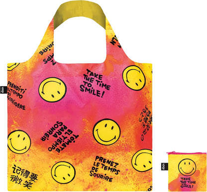 LOQI Museum Smiley Reusable Shopping Bag, Time to Smile Collectors Edition, One Size, Yelow (SM.TS