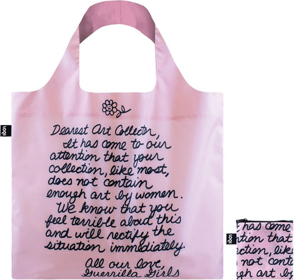 LOQI Guerrilla Girls Dearest Art Collector Recycled Bag, Pink, M, Pink, M, Contemporary, Pink, M, Contemporary