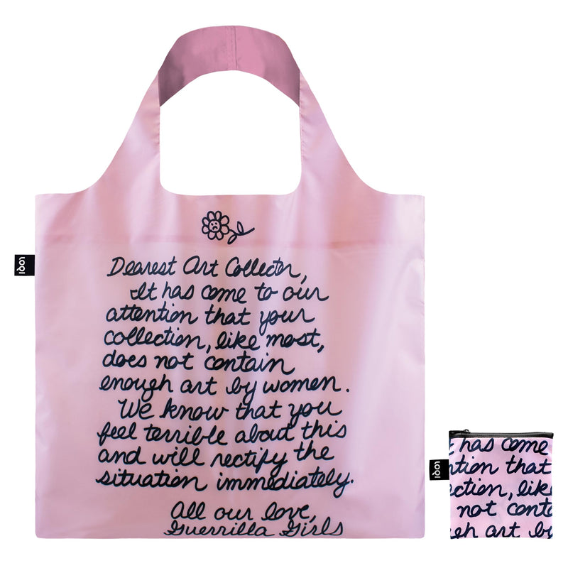 LOQI Guerrilla Girls Dearest Art Collector Recycled Bag, Pink, M, Pink, M, Contemporary, Pink, M, Contemporary