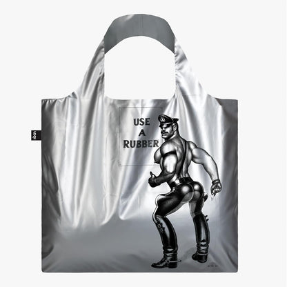 LOQI TOM OF FINLAND Use a Rubber Silver Metallic Bag, Silver, M, Silver, M, Contemporary, silver, M, Contemporary