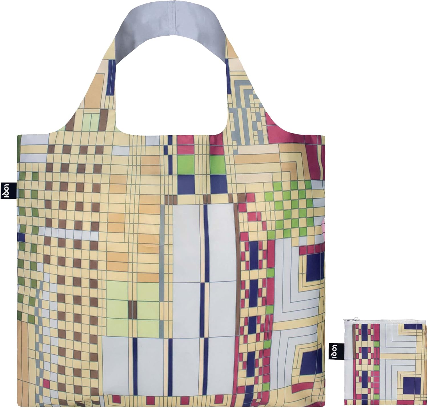 LOQI Frank Lloyd Wright Old Fashion Windows Reusable Shopping Bag