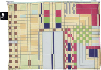 LOQI Frank Lloyd Wright Saguaro Forms, Old Fashion Windows, March Balloons - Reusable Zip Pockets