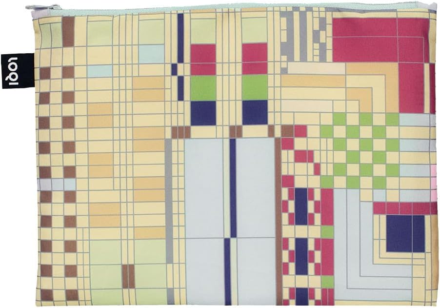 LOQI Frank Lloyd Wright Saguaro Forms, Old Fashion Windows, March Balloons - Reusable Zip Pockets