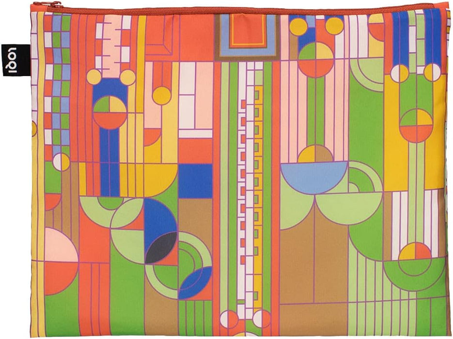 LOQI Frank Lloyd Wright Saguaro Forms, Old Fashion Windows, March Balloons - Reusable Zip Pockets