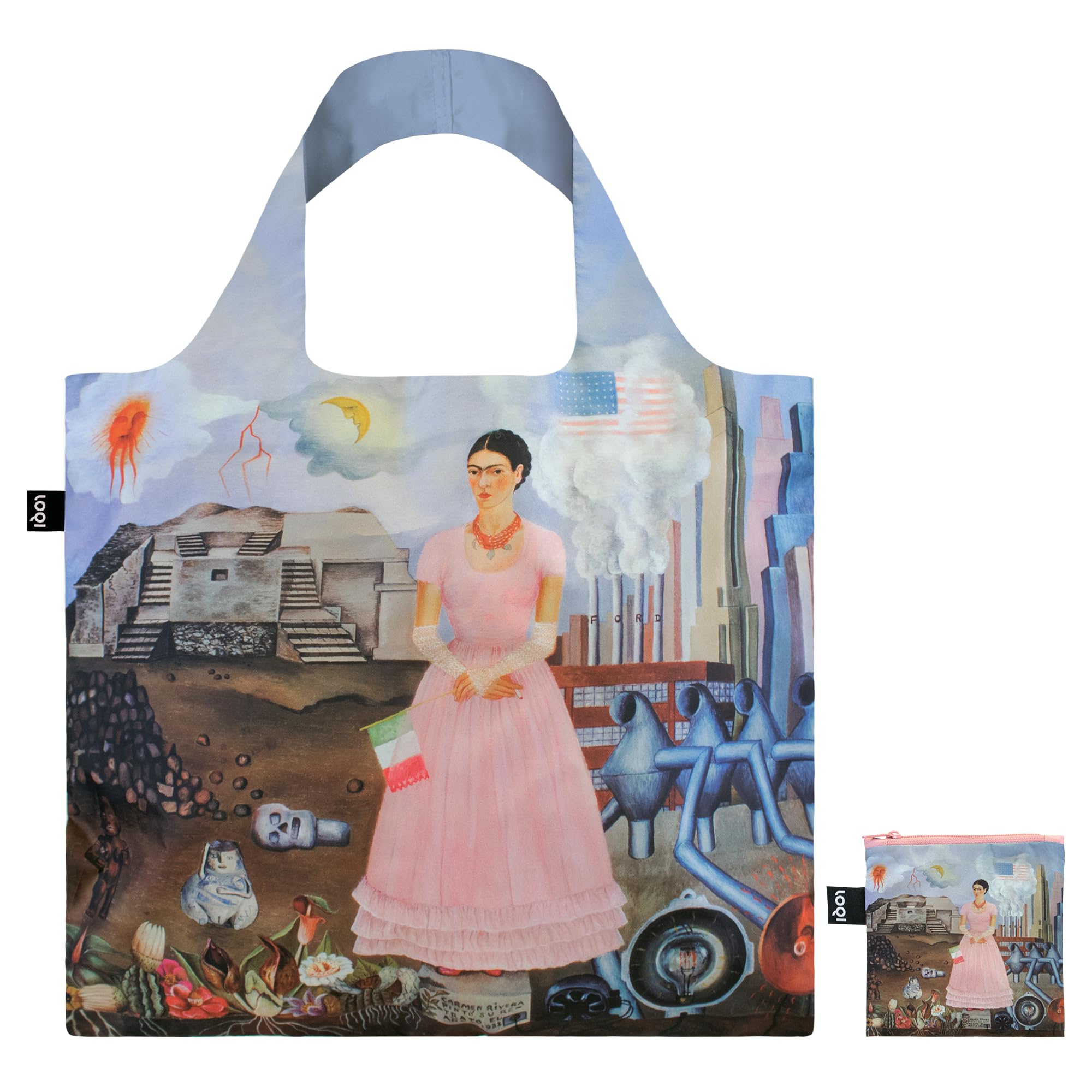 LOQI Frida Kahlo Self Portrait Border Bag, multicoloured, Contemporary