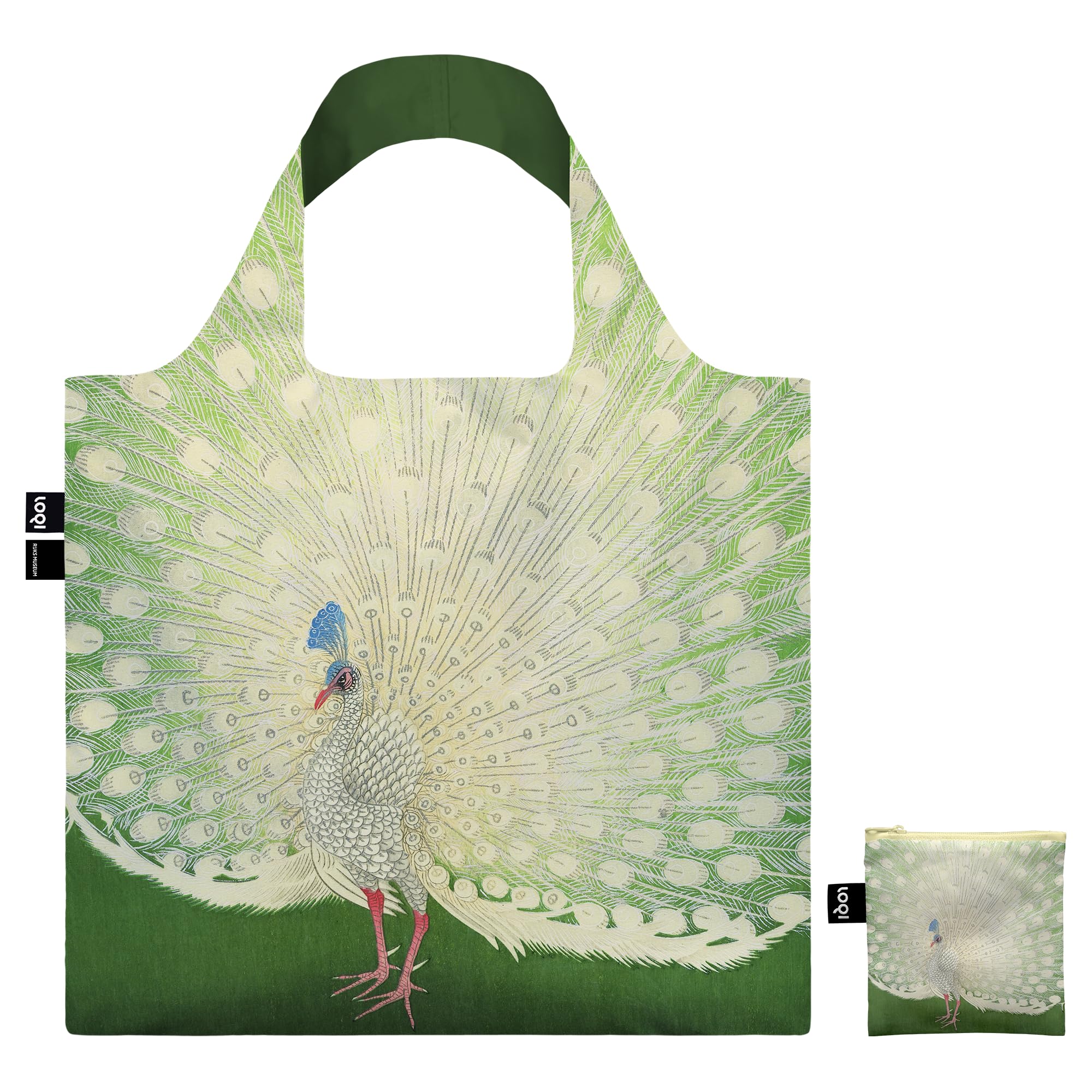 LOQI Ohara Koson - Pauw/Peacock c. 1925-1936 Recycled bag, green, Western, Green, Western