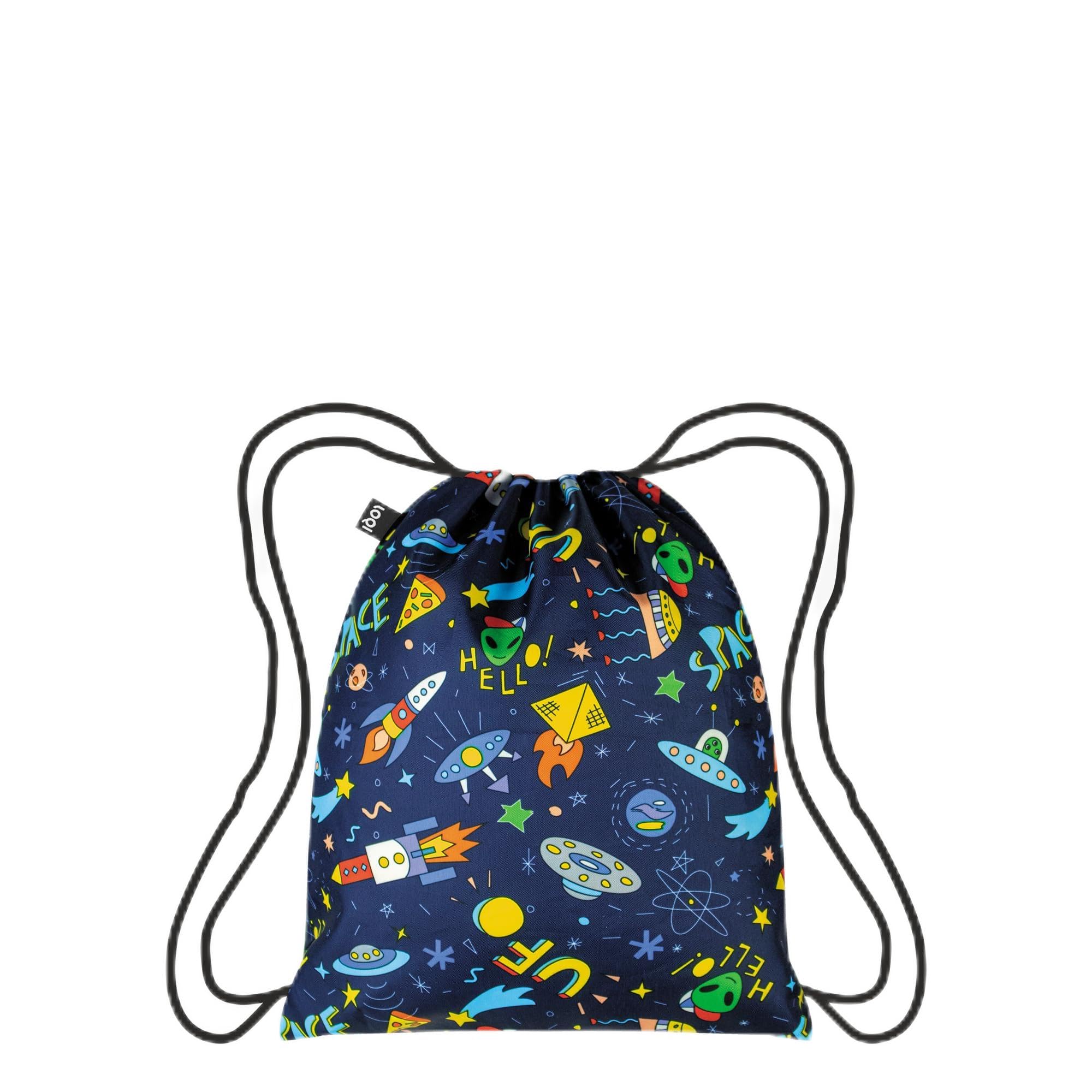 LOQI Space Ufo Recycled Medium Backpack, blue, Medium