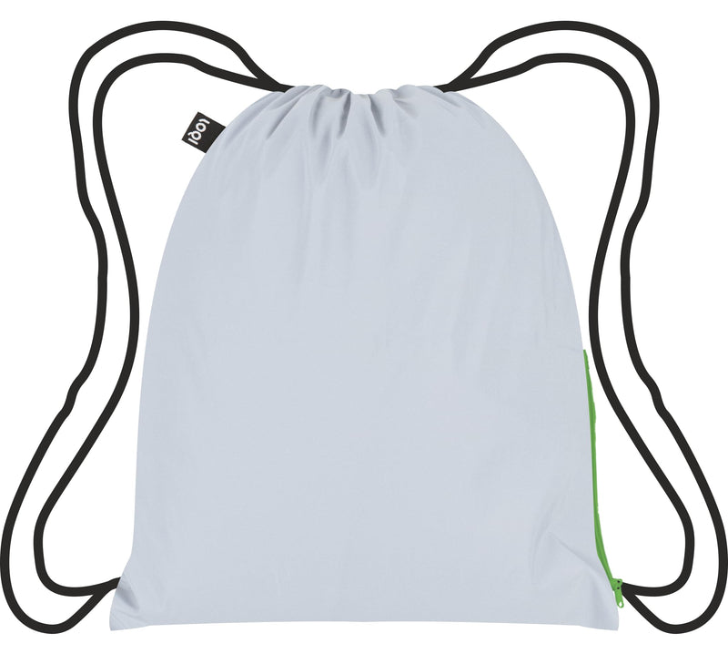 LOQI Reflective Neon Green Medium Backpack, silver, Medium
