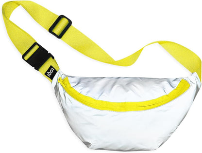 Reflective Neon Yellow Medium Bumbag, silver, BUMBAG