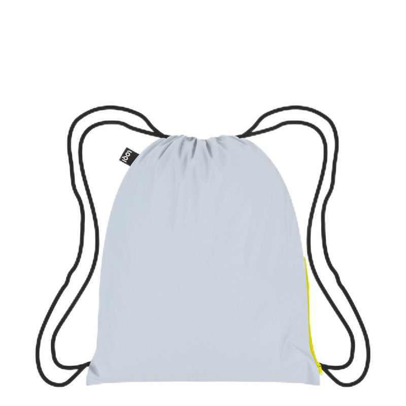 LOQI Reflective Neon Yellow Backpack, silver, Large
