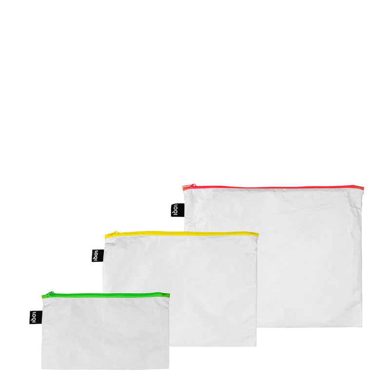 Loqi Tyvek Dark Orange, Yellow, Green Zip Pocket