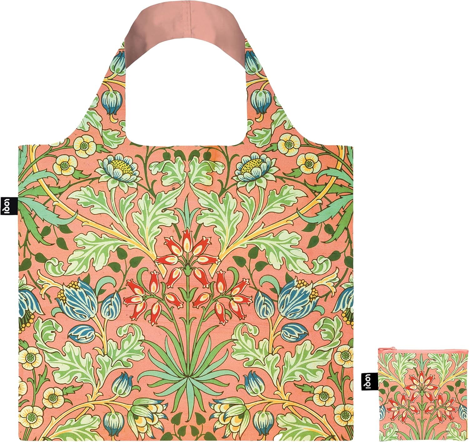LOQI William Morris Hyacinth Recycled Bag, Multi-Colour, Contemporary, Multicolored, Contemporary