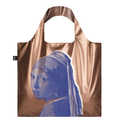 LOQI JOHANNES VERMEER Girl with a Pearl Earring Rose Gold Metallic Bag