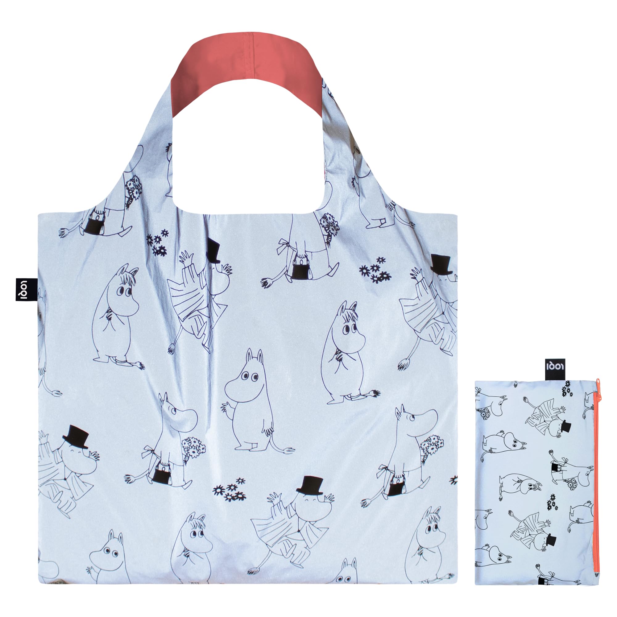 LOQI - Moomin Family Pattern Bag, Multicolor, Contemporary, Multicolored, Contemporary