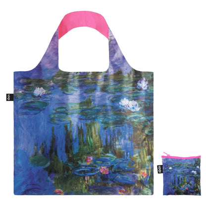 LOQI CLAUDE MONET Recycled Bag - Neon Water Lilac, Lilac, Contemporary, Lilac, Contemporary