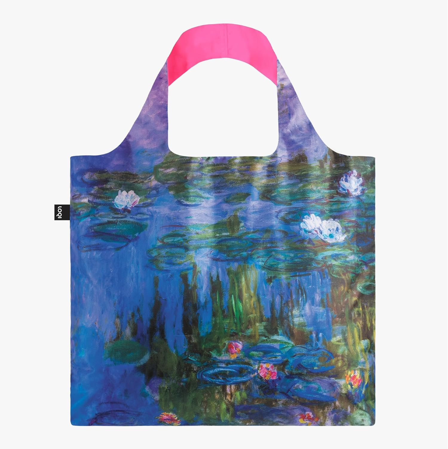 LOQI CLAUDE MONET Recycled Bag - Neon Water Lilac, Lilac, Contemporary, Lilac, Contemporary
