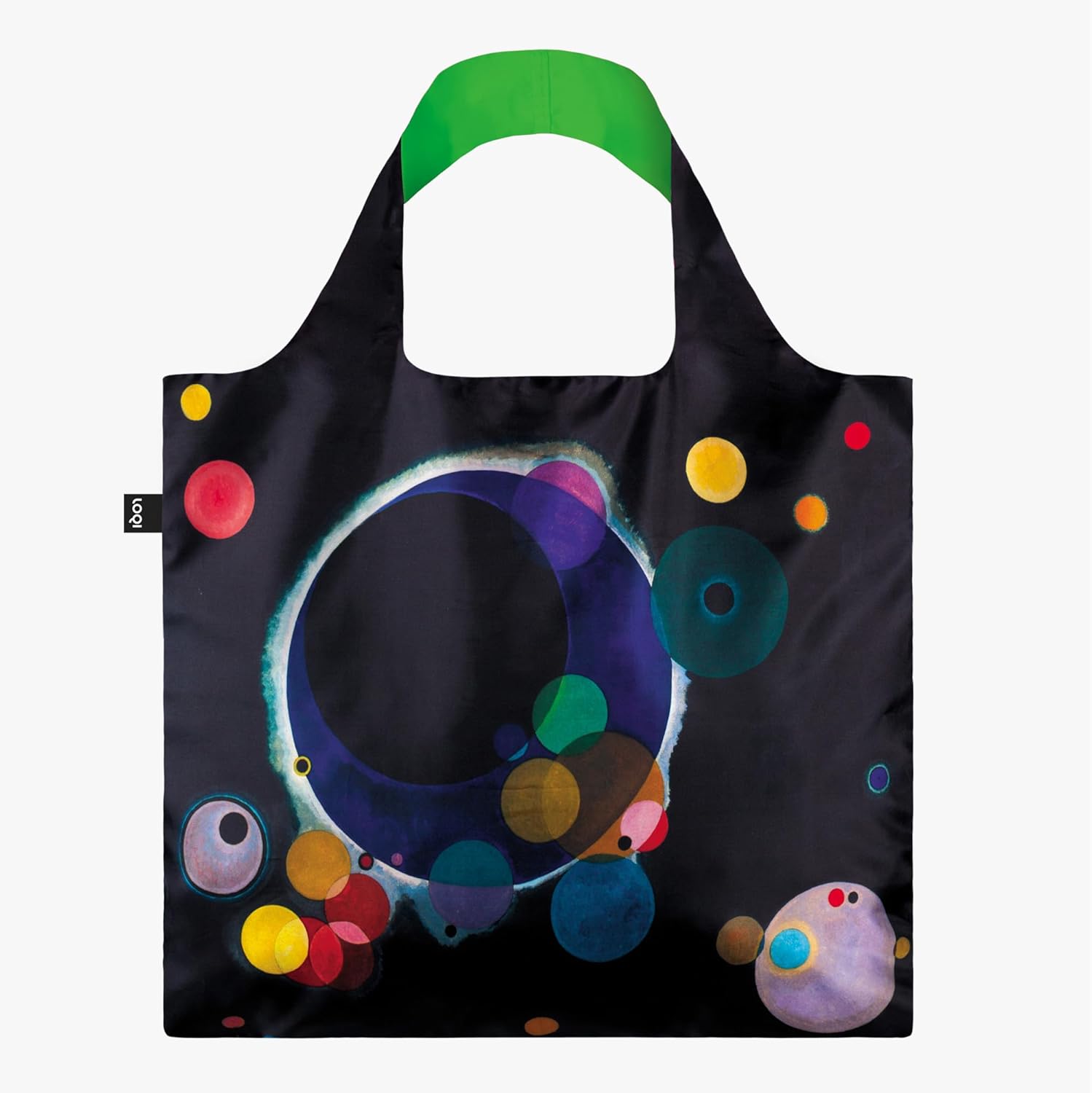 LOQI WASSILY KANDINSKY Several Circles Neon recycled bag, Black, Black, Contemporary, Black, Contemporary