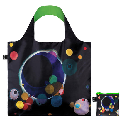LOQI WASSILY KANDINSKY Several Circles Neon recycled bag, Black, Black, Contemporary, Black, Contemporary