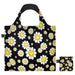 LOQI Smiley Flowers Black Recycled Bag, black, Large