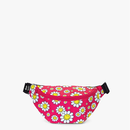 Smiley Flowers Raspberry Recycled Bumbag, pink, Bumbag