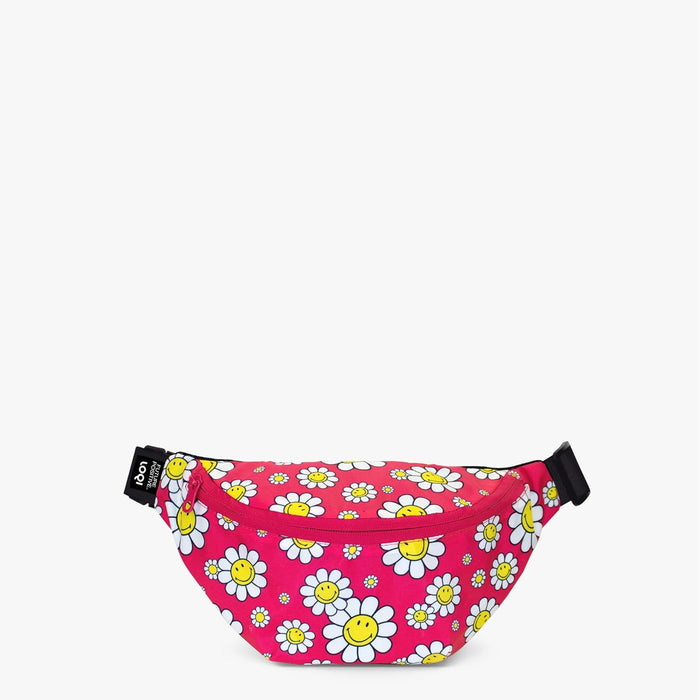 Smiley Flowers Raspberry Recycled Bumbag, pink, Bumbag