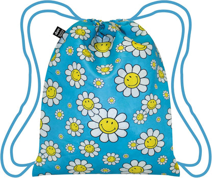 LOQI Smiley Recycled Reversible Floral Backpack, Multicoloured, Large, Deconstructed, Multicolored, L, Deconstructed