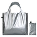 LOQI Metallic silver bag with zip pocket, Silver (Silver), Silver (Silver), Contemporary