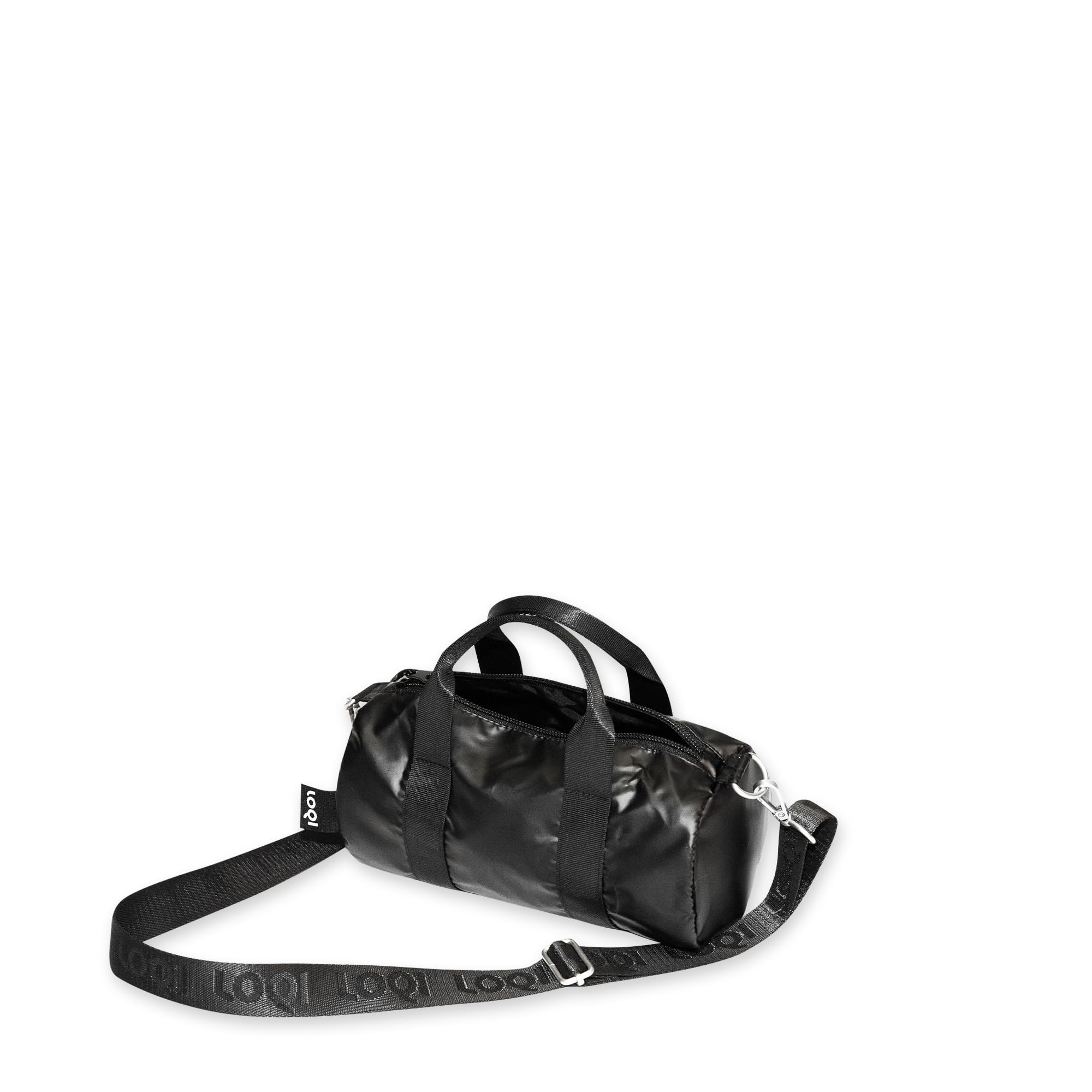 LOQI Metallic Black Small Weekender, black