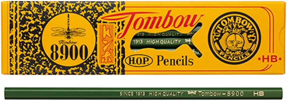 Tombow | Estuche de 12 Lapices de Grafito Estilo Tradicional 8900 | Dureza HB | Para Dibujo, Bocetos, Esbozos y Escritura
