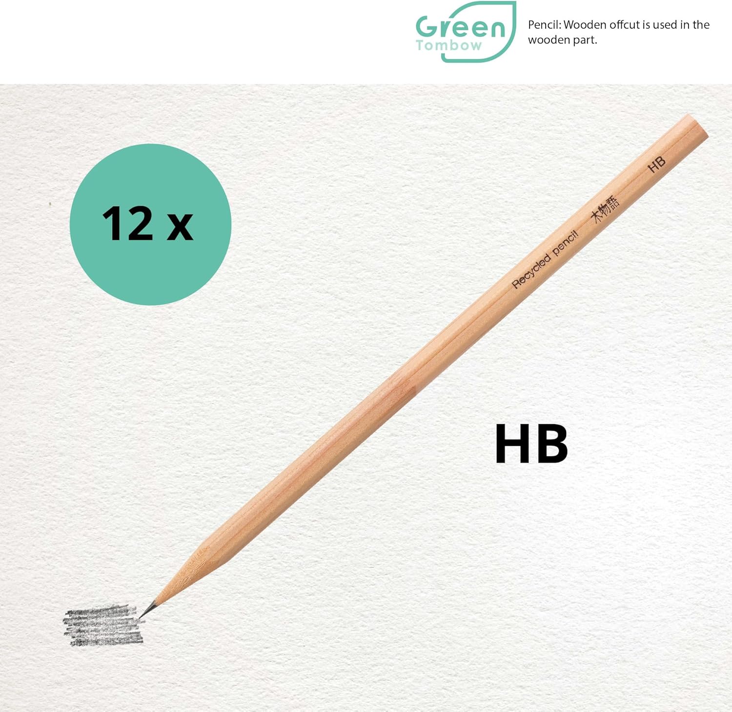 Tombow LA-KEA-HB-alta qualità, riciclata durezza matita HB, 12-Set