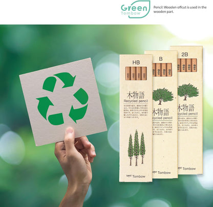 Tombow LA-KEA-2B alta qualità, riciclata durezza matita 2B, 12-Set