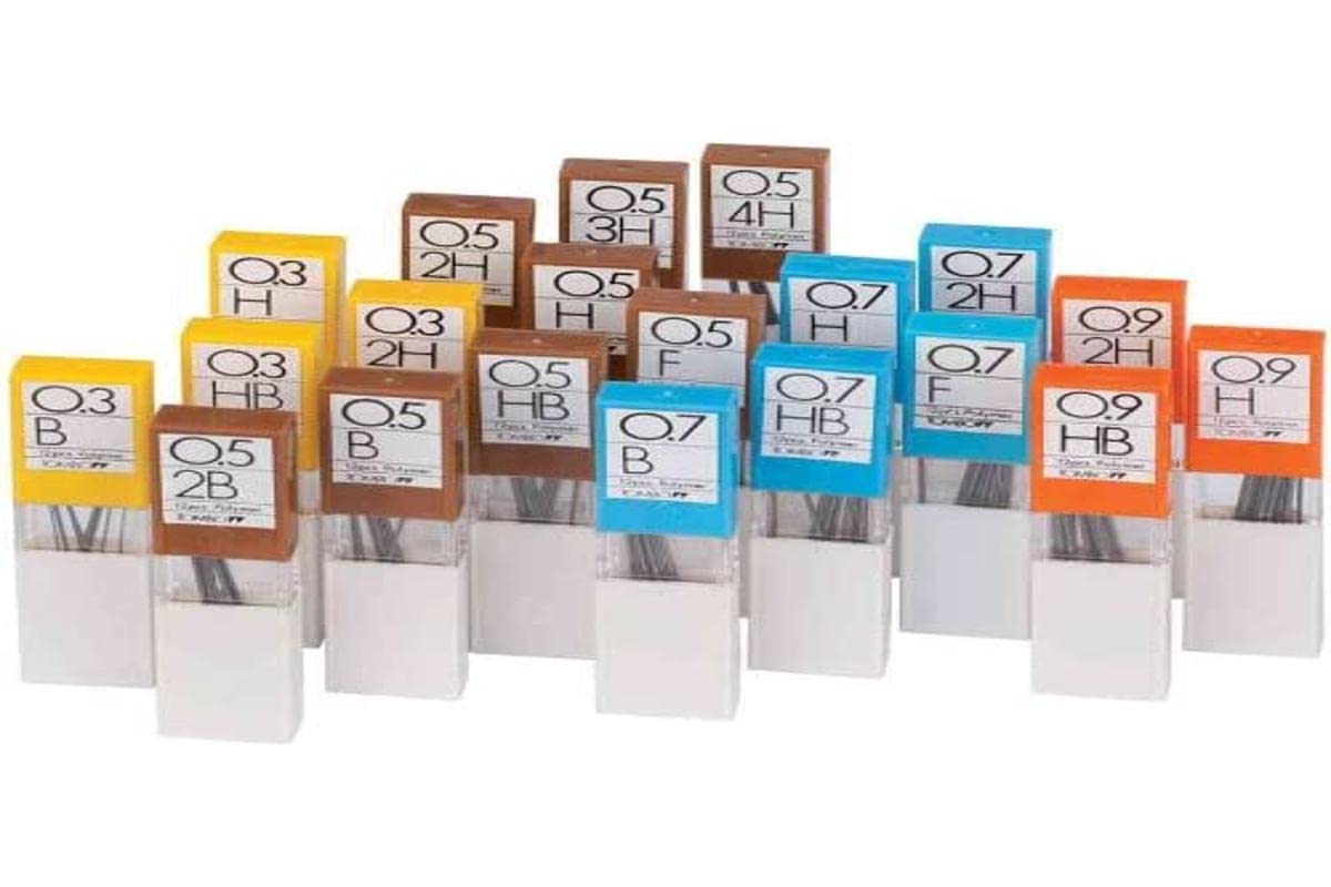 Tombow Refills for Mechanical Pencils (Pack of 12 3H Blanc/Marron