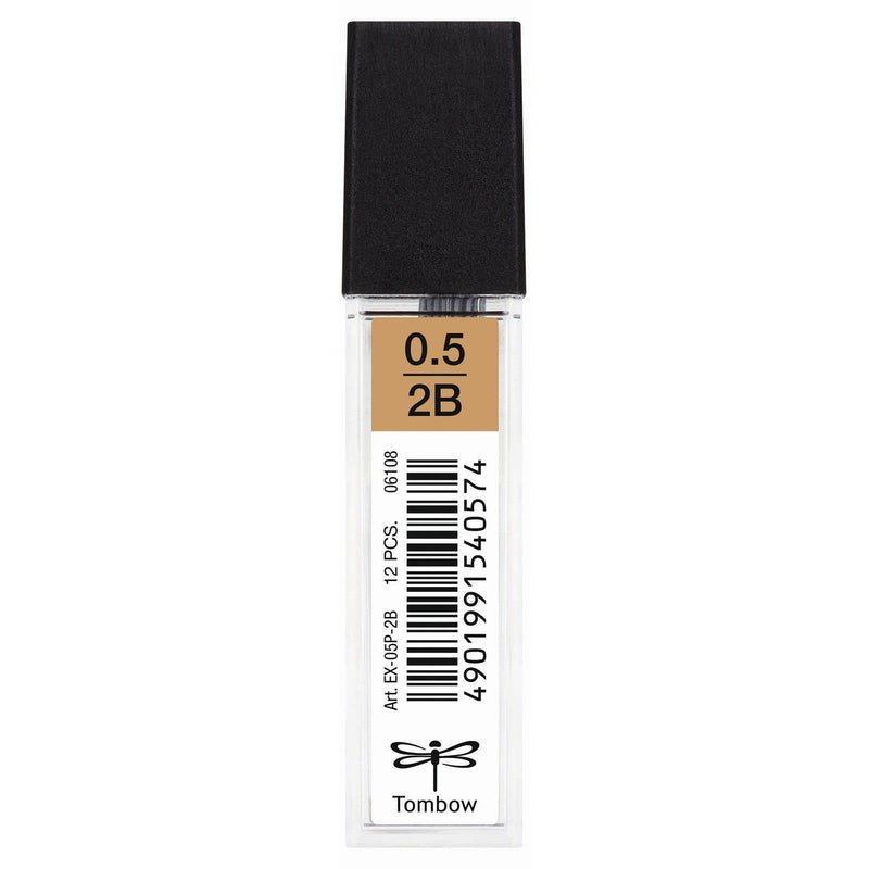 Tombow Refills for Mechanical Pencils (Pack of 12 2B Blanc/Marron
