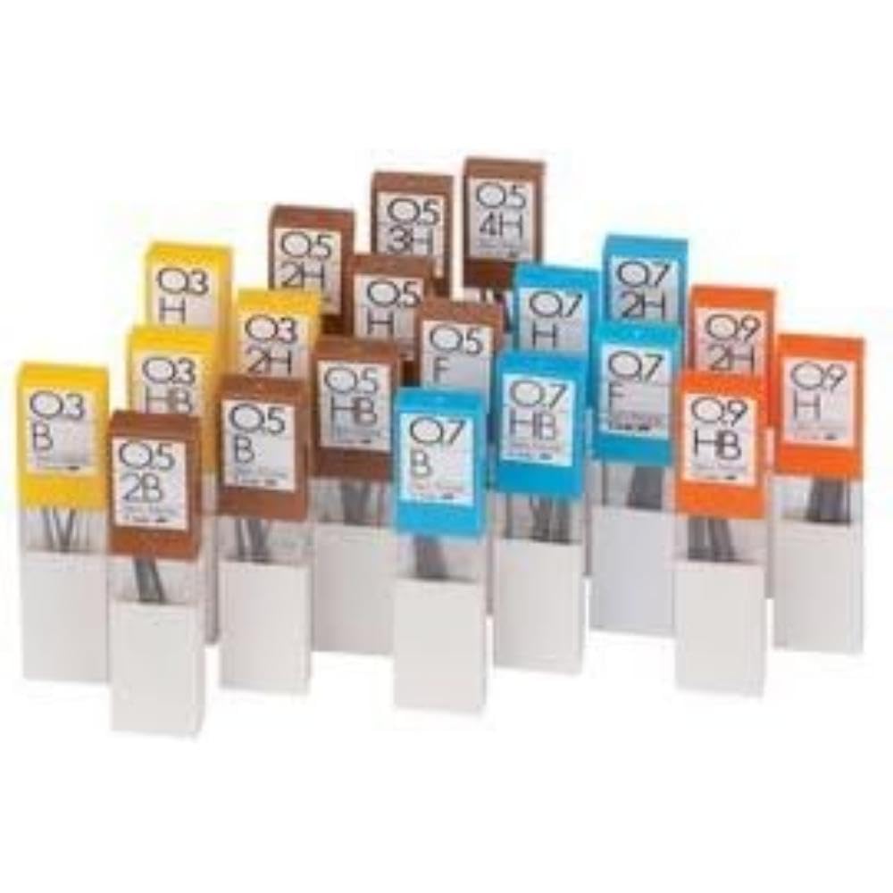 Tombow Pack of 12 Refills for Mechanical Pencils HB White/Blue