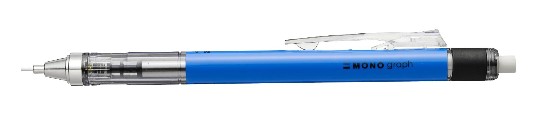 Tombow - Portaminas MONO Graph Neón - Portaminas multifunción con Mina de 0.7 mm - Cuerpo Color Neón Azul - Lápices con Goma Valido para Todo Tipo de Técnicas de dibujo.