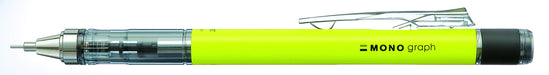 Tombow Mechanical pencil MONO graph 07 neon yellow - 0.7 mm line width, HB, integrated refillable eraser