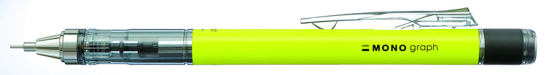 Tombow Mechanical pencil MONO graph 07 neon yellow - 0.7 mm line width, HB, integrated refillable eraser