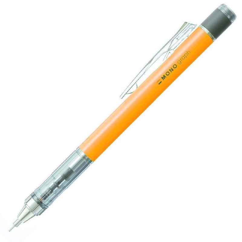 Tombow - Portaminas MONO Graph Neón - Portaminas multifunción con Mina de 0.7 mm - Cuerpo Color Neón Naranja - Lápices con Goma Valido para Todo Tipo de Técnicas de dibujo.