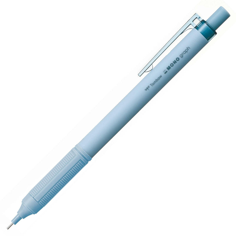 Tombow Mechanical Pencil Mono Graph Lite Smokey Blue, Precision Tip, Comfort Grip, Integrated Eraser, Refillable