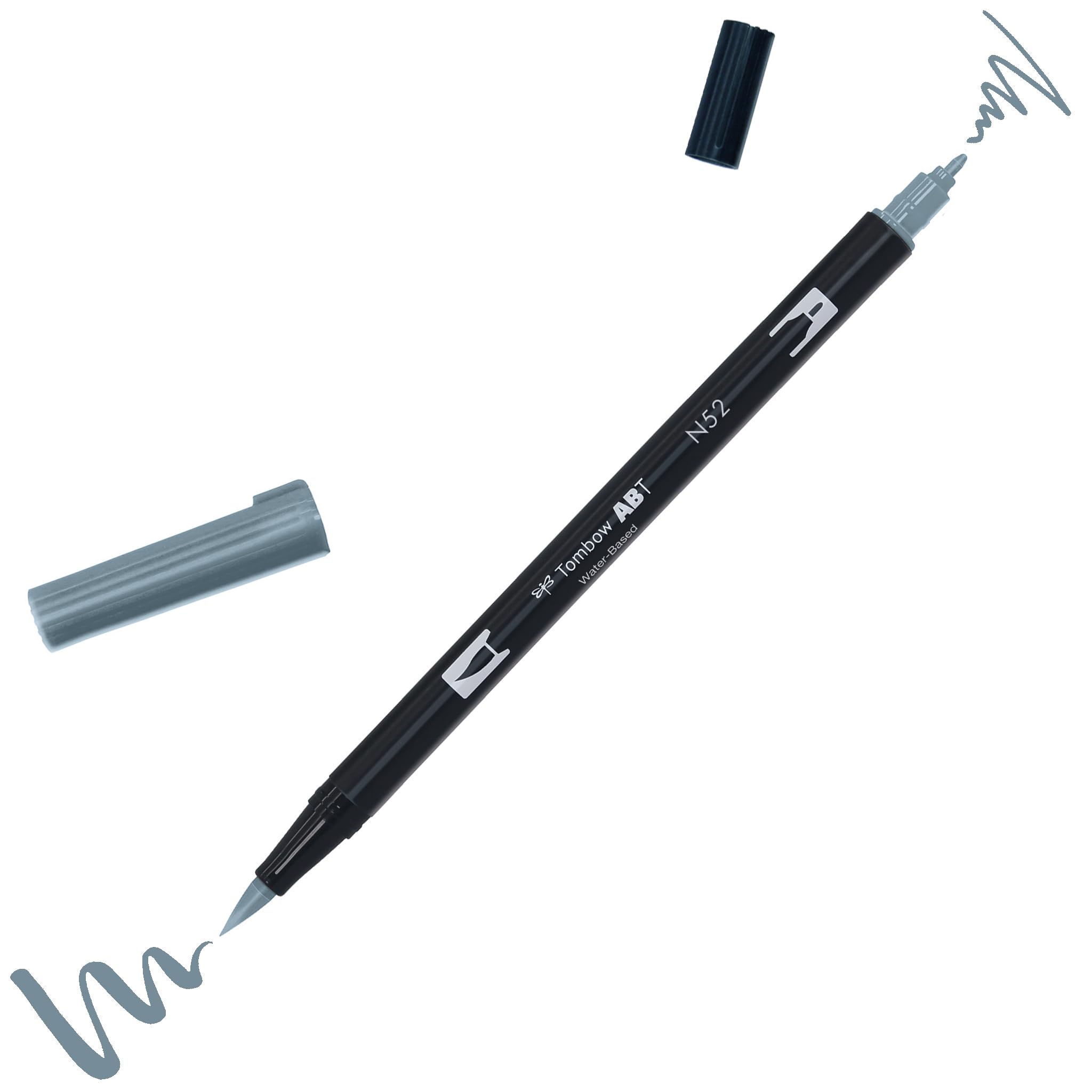 Tombow ABT Dual Brush Pen, ABT-N52, pen with two tips, perfect for hand lettering and bullet journaling, water-soluble, cool grey 8