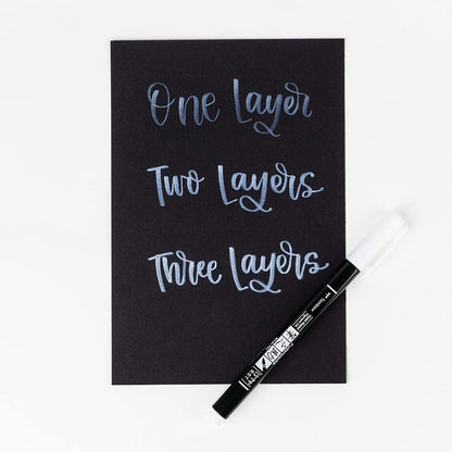 Tombow Brush Pen Fudenosuke pastel for black paper, white