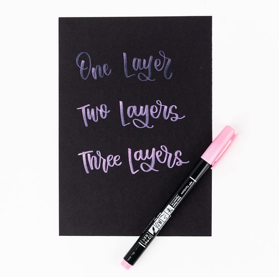 Tombow Brush Pen Fudenosuke pastel for black paper, soft pink