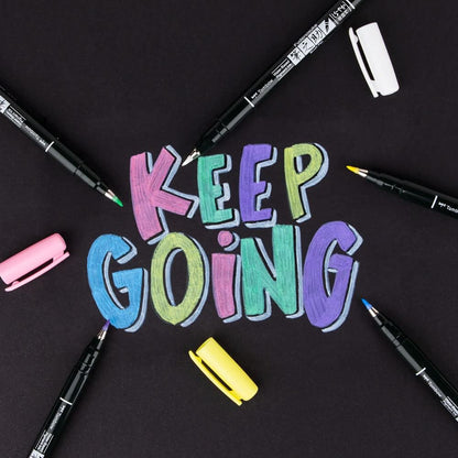 Tombow Brush Pen Fudenosuke pastel for black paper, soft pink