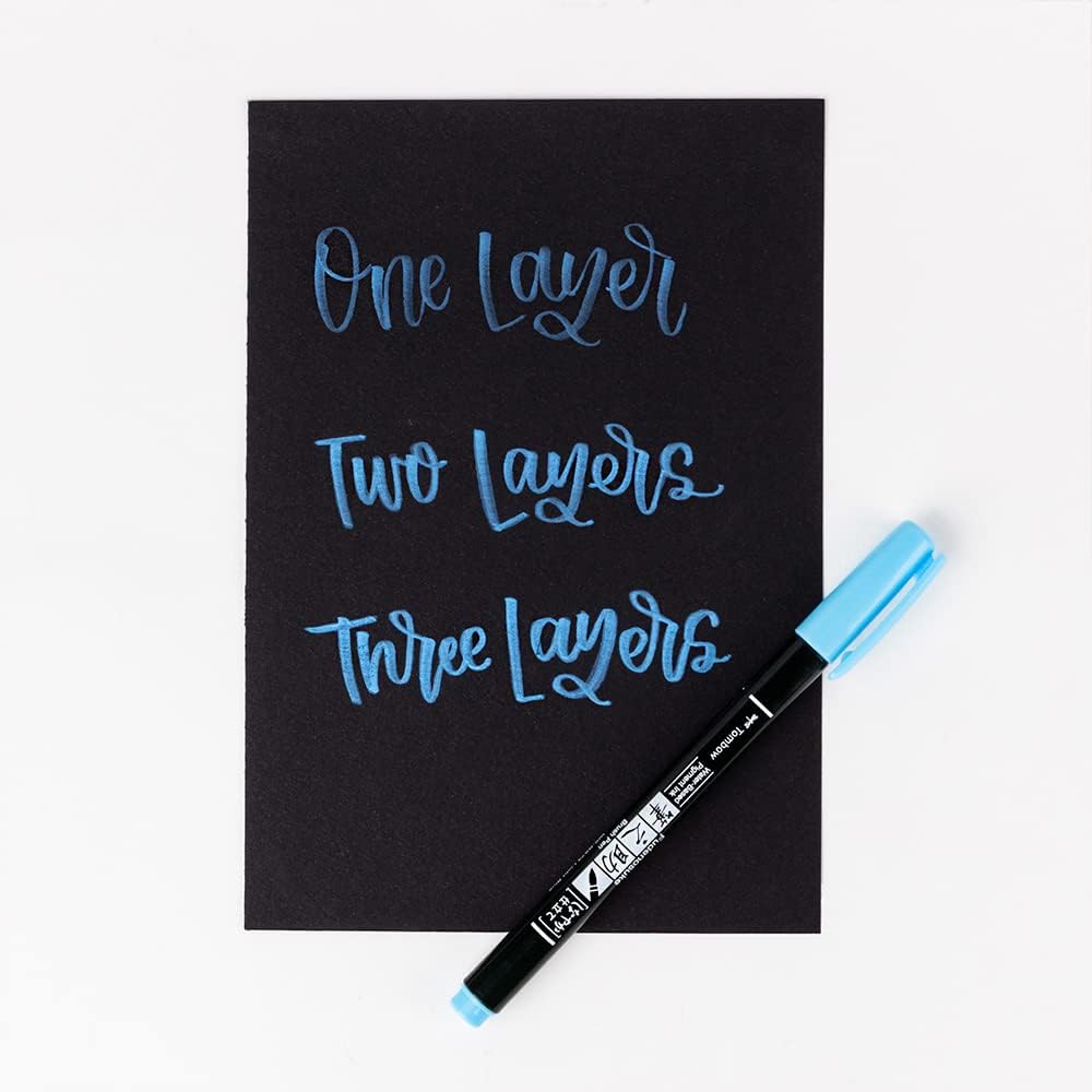 Tombow Brush Pen Fudenosuke pastel for black paper, light blue
