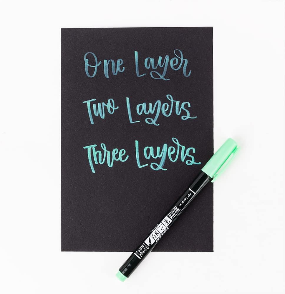 Tombow Brush Pen Fudenosuke pastel for black paper, light green