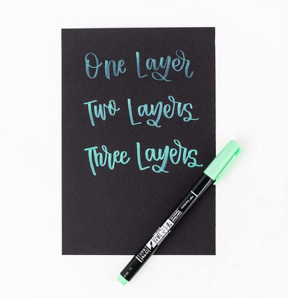 Tombow Brush Pen Fudenosuke pastel for black paper, light green